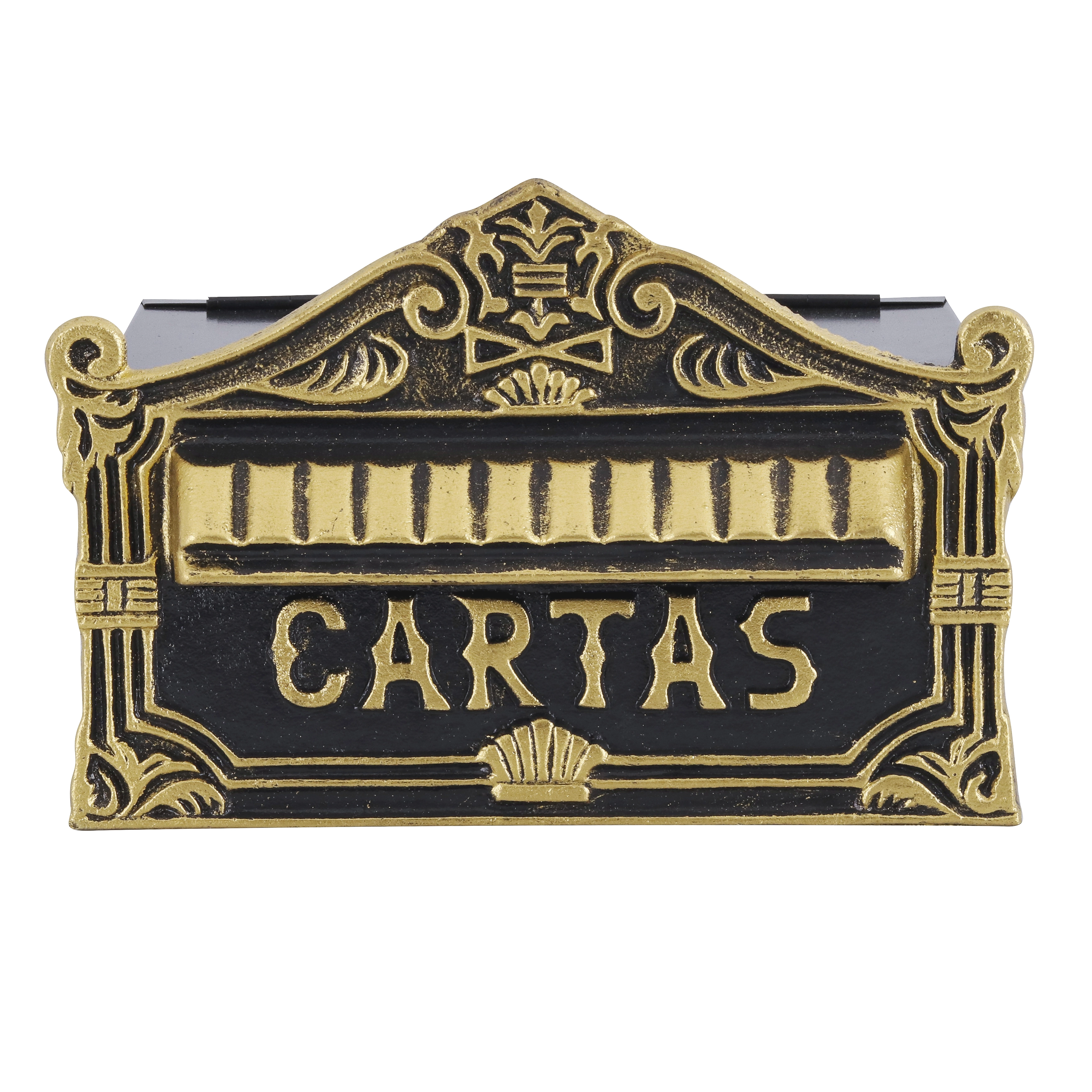 Caixa de Correio para Muro Alumínio Dourado 15x25x15cm