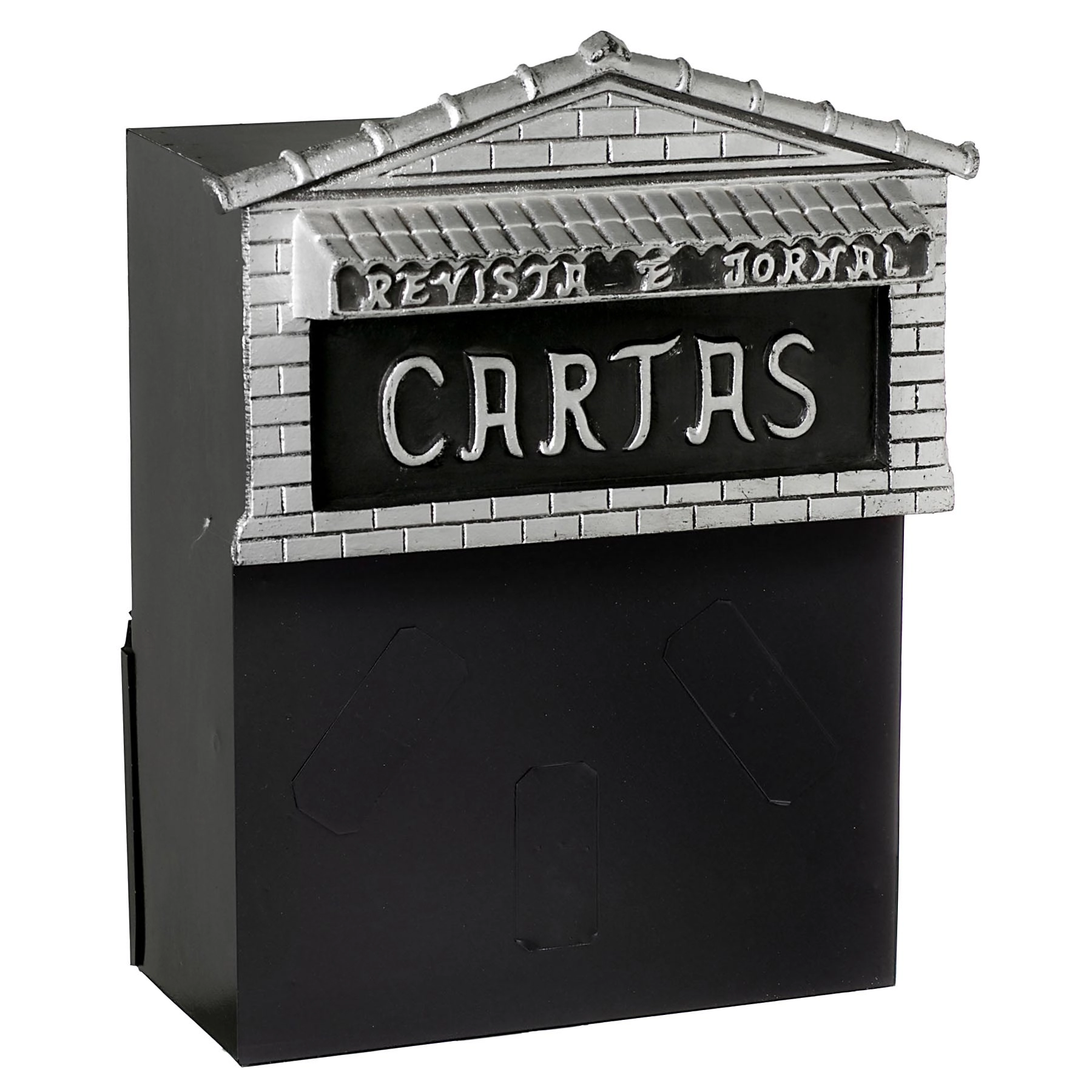 Caixa de Correio para Muro Alumínio Prata 40x33x15cm