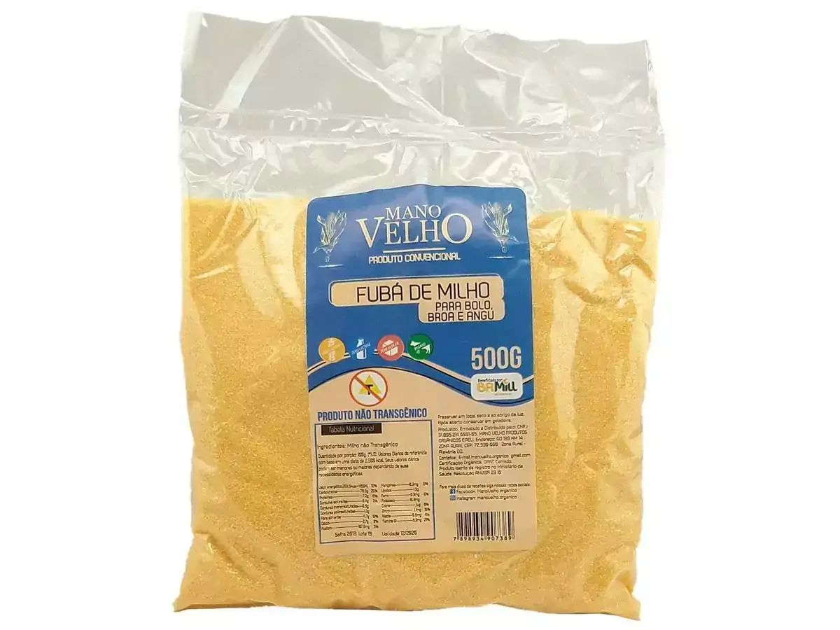 Fubá de Milho NÃO Transgênico Mano Velho 500g