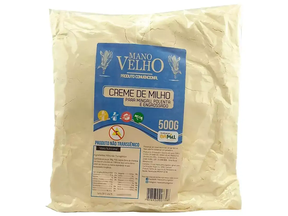 Creme de Milho NÃO Transgênico Mano Velho 500g