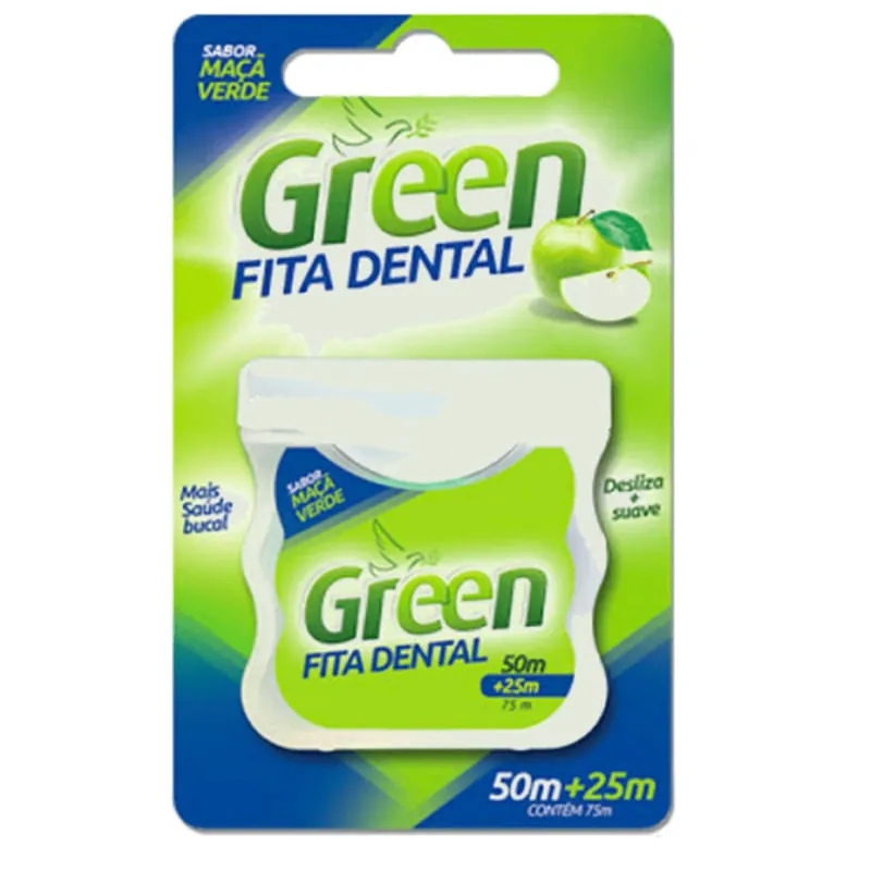 Fio Dental Maça Verde Green 75 Metros 1 Unidade