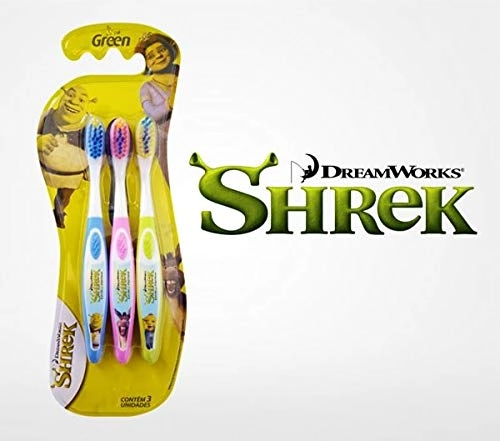 In112 Escova Green Inf. Macia Shrek C/ 3unidade