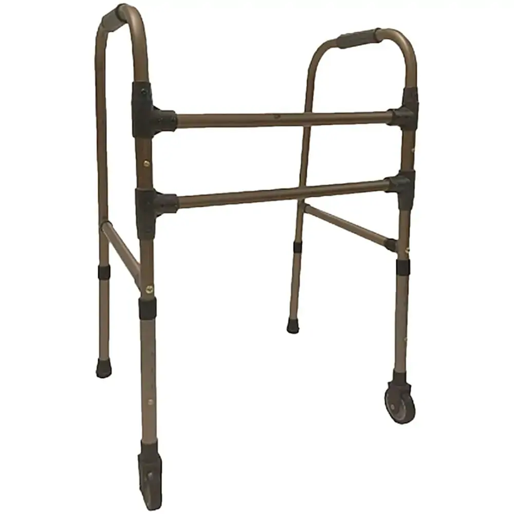 Andador 02 Barras Sequencial com Rodas - Bronze