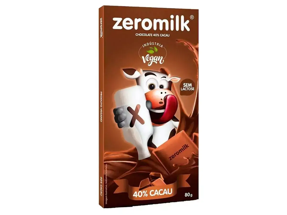 Chocolate Vegano Sem Lactose 40% Cacau Zeromilk 80g