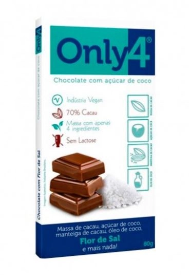 Chocolate 70% Cacau Flor de Sal - Only4 80g