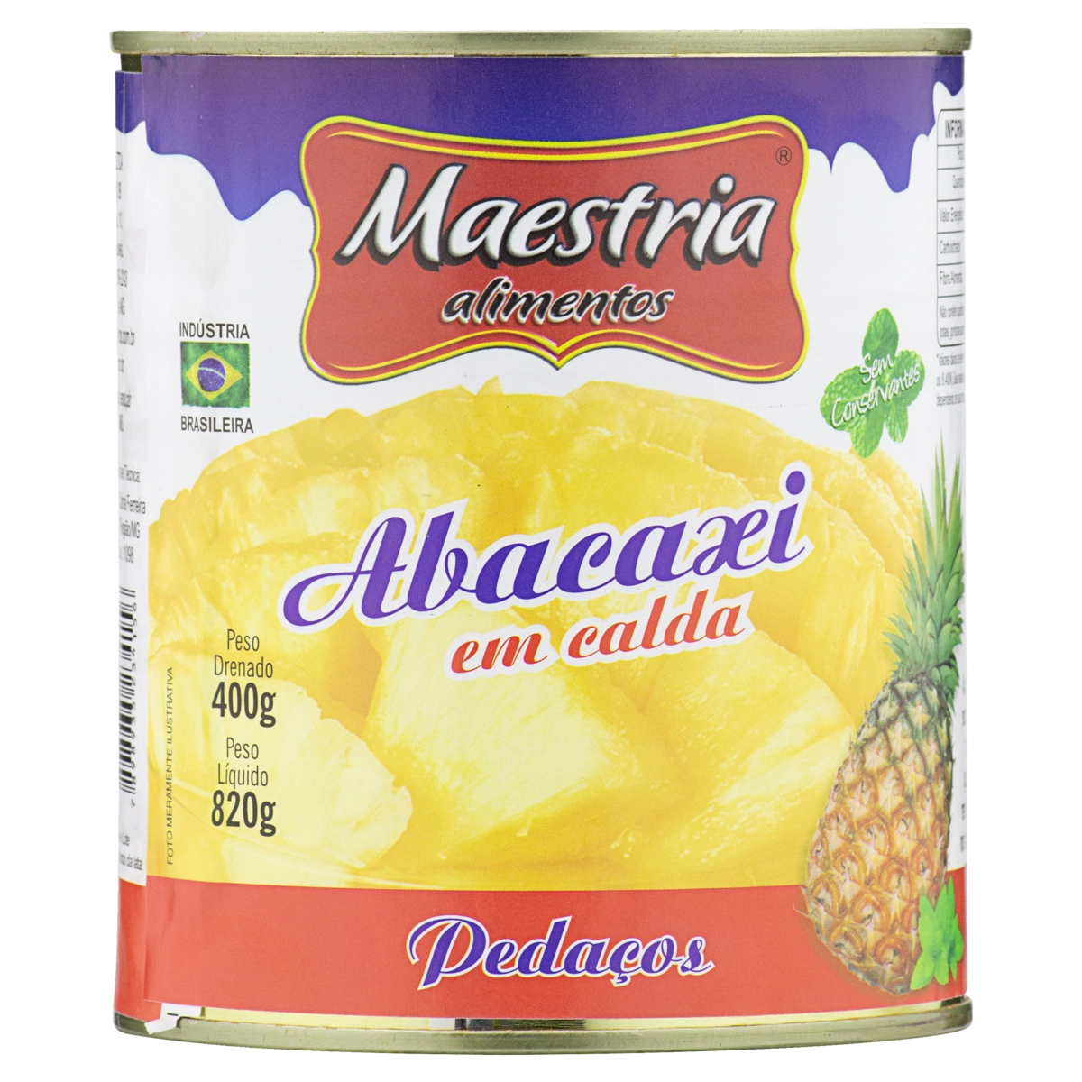 Abacaxi Em Calda Pedaços Maestria Lata 400g