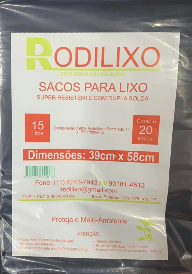 Saco Lixo Rodilixo 15l C/20 Comum