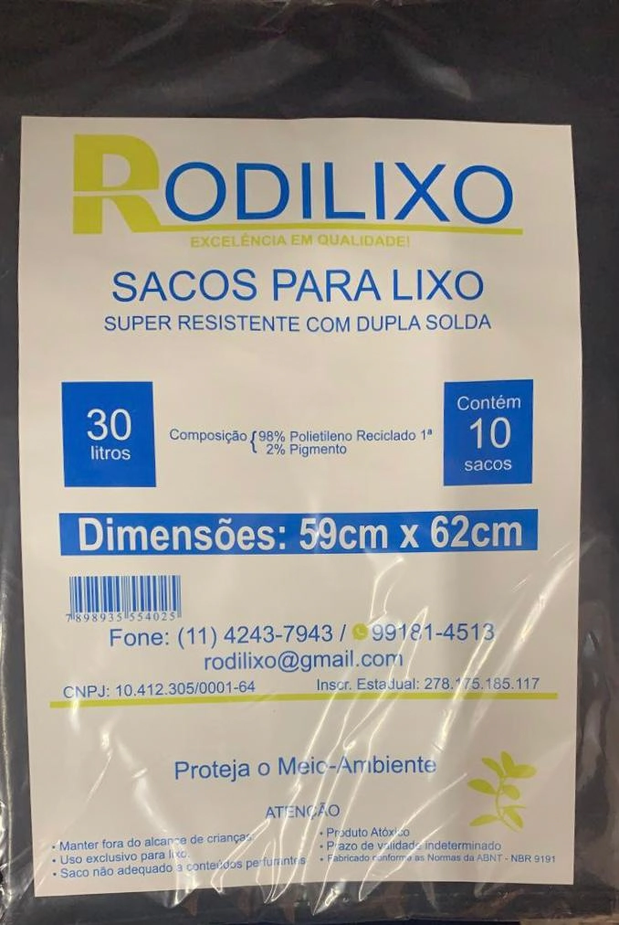Saco Lixo Rodilixo 30l C/10 Comum