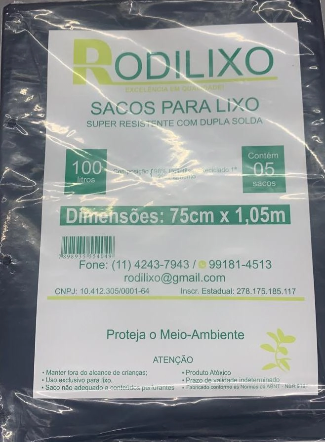 Saco Lixo Rodilixo 100l C/5 Comum