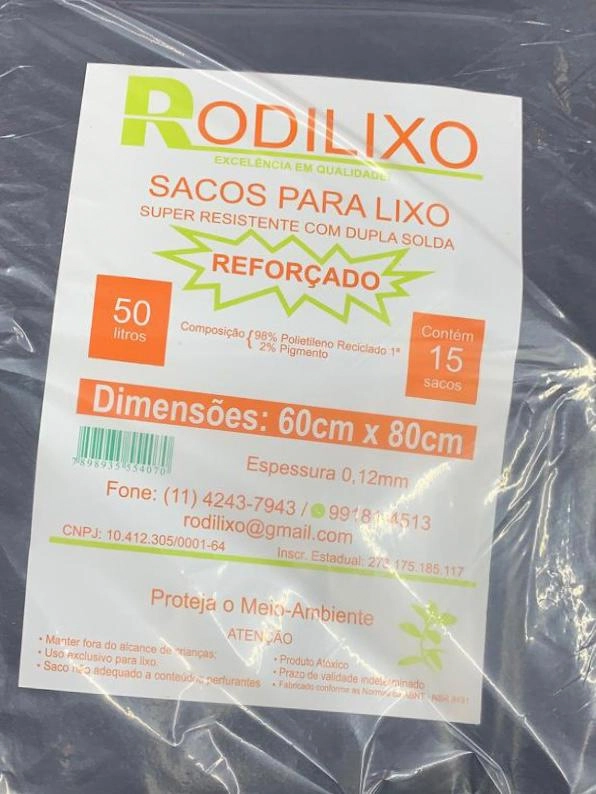 Saco Lixo Rodilixo 50l C/15 Reforcado
