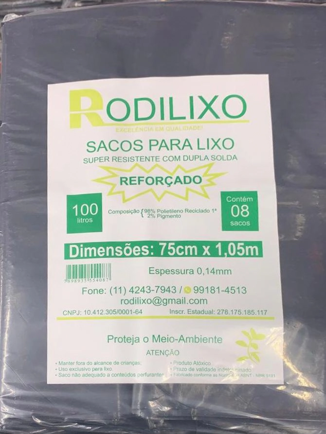 Saco Lixo Rodilixo 100l C/8 Reforcado