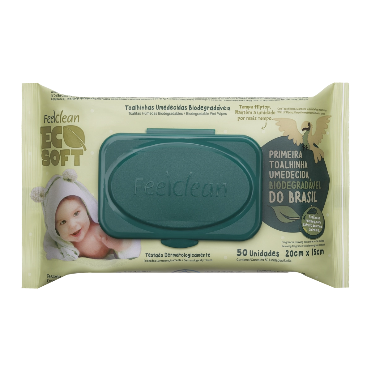 Toalha Umedecida Infantil Feelclean Ecosoft Pacote 50