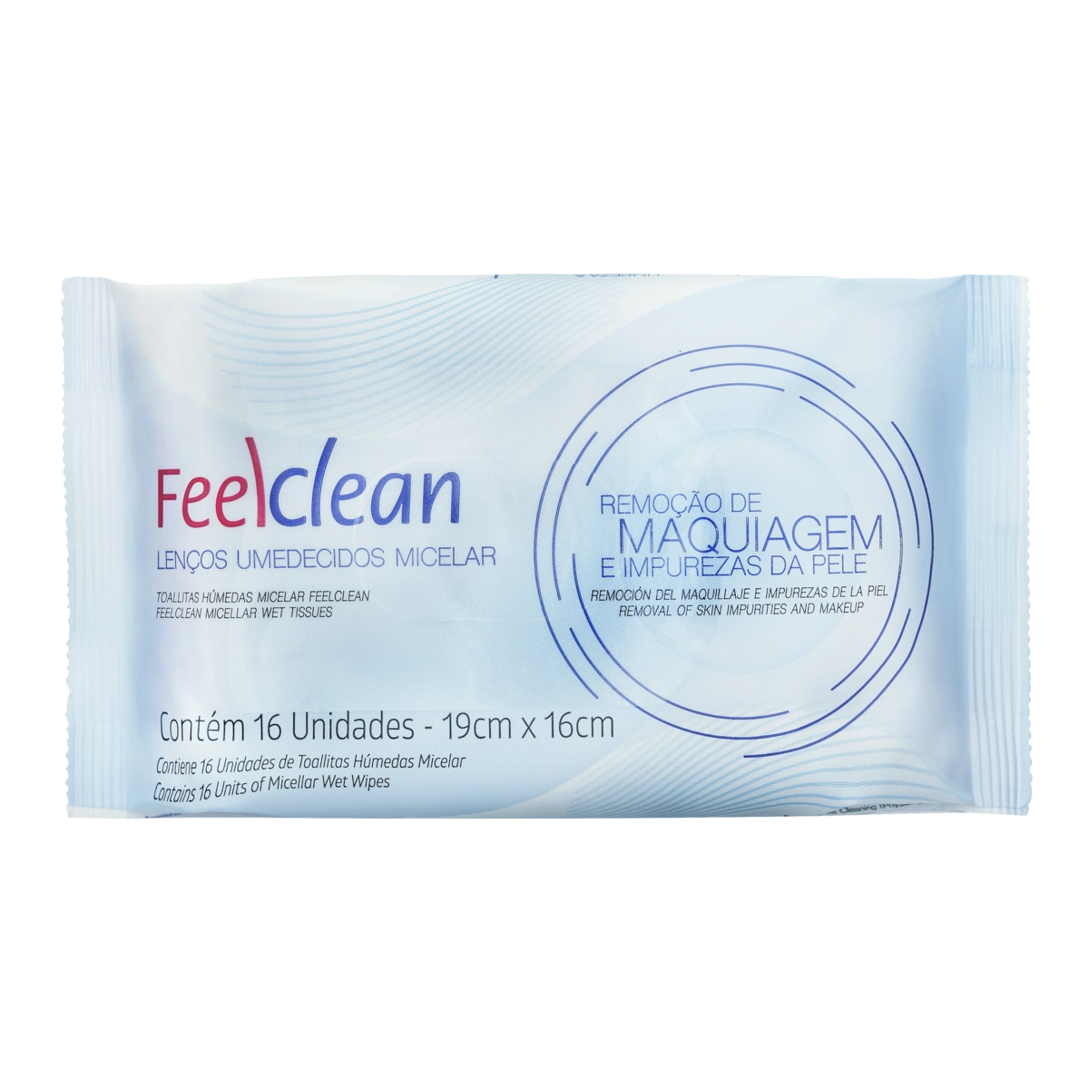 Lenço Umedecido Micelar Facial Feelclean Pacote 16 Unidades