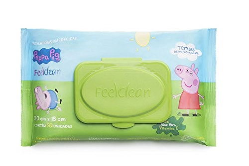 Toalha Umedecida Aloe Vera Peppa Pig Feelclean Pacote 50 Unidades