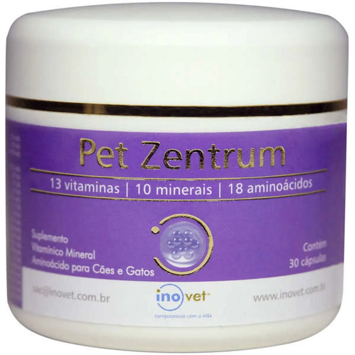 Suplemento Vitamínico Pet Zentrum Inovet 30 cápsulas