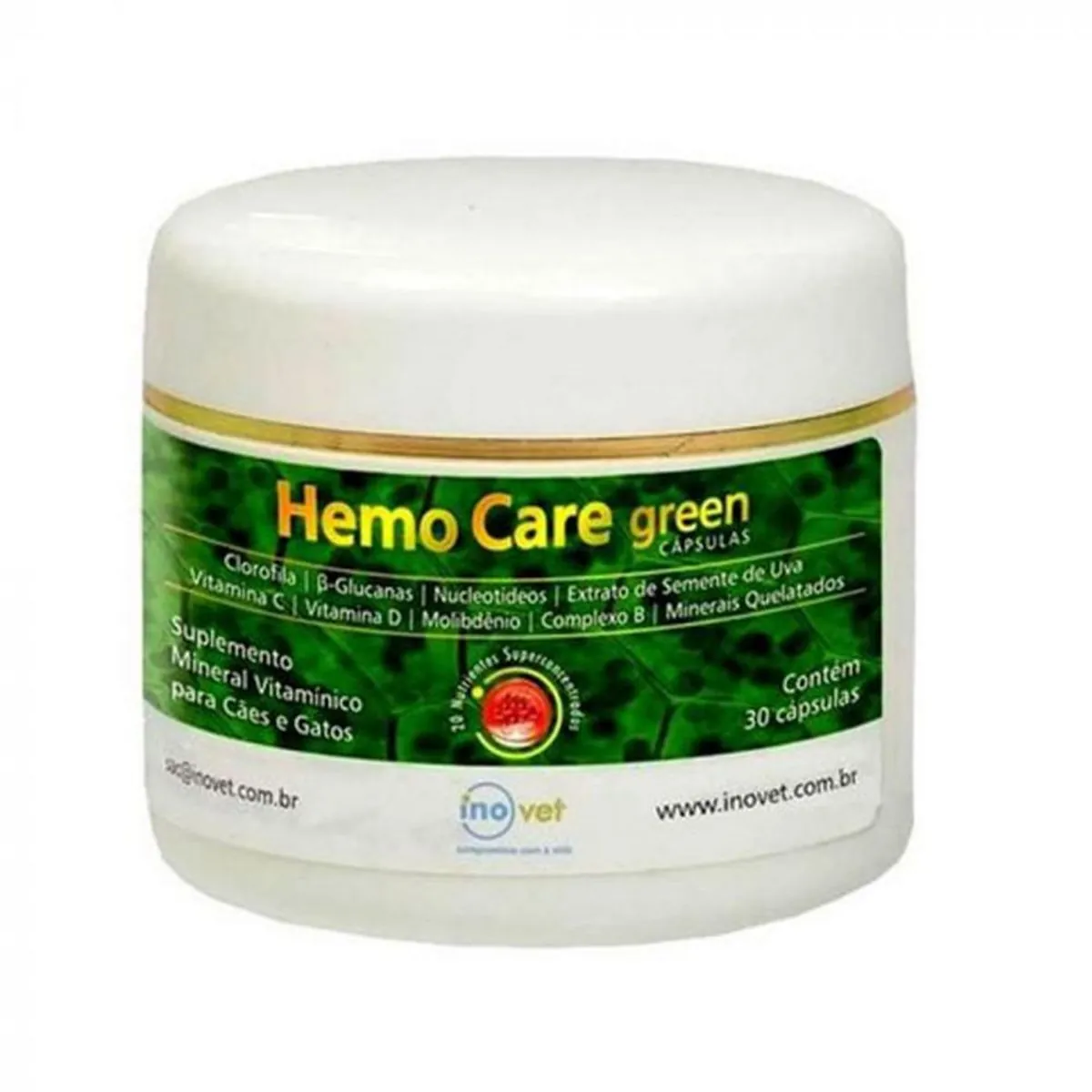 Suplemento Vitamínico Hemo Care Green Inovet 30 cápsulas