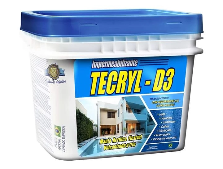 Manta Líquida Acrílica Impermeabilizante Tecryl D3 4kg Cinza