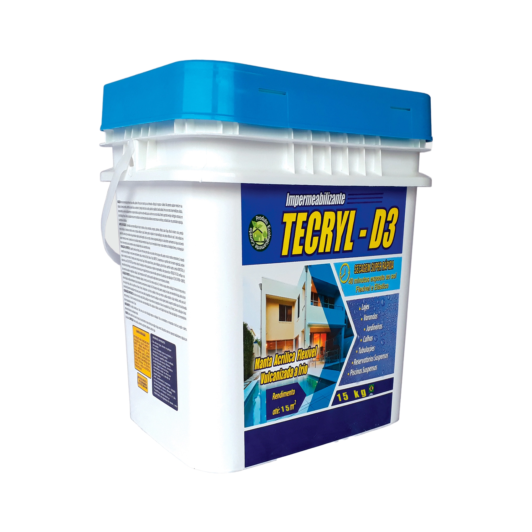 Manta Líquida Acrílica Impermeabilizante Tecryl D3 15kg Branco