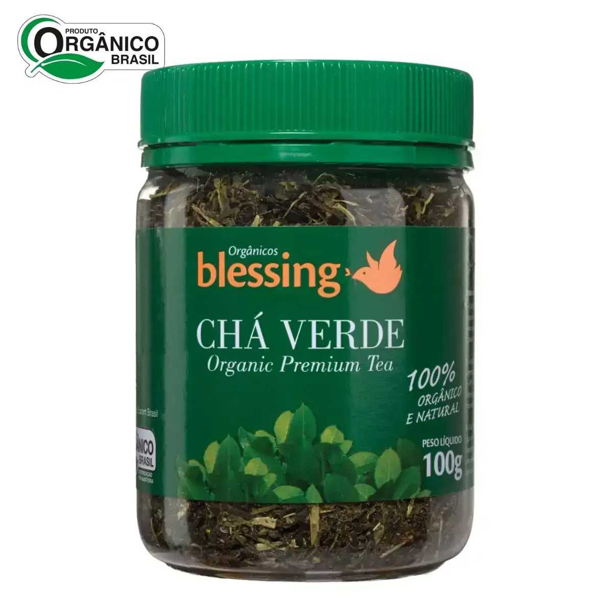 Chá Verde Orgânico Premium Folhas e Talos Blessing 100 gr