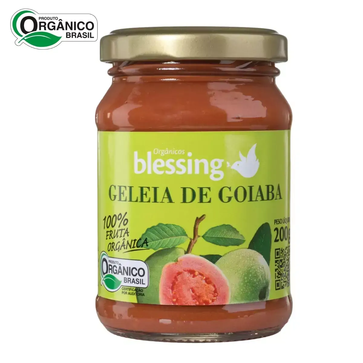 Geleia de Goiaba Orgânica 100% Fruta Pura Blessing 200 gram