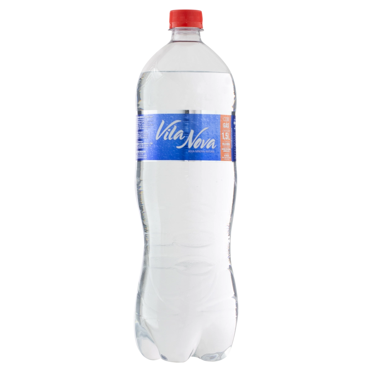 água Mineral Natural Com Gás Vila Nova Garrafa 1,5l