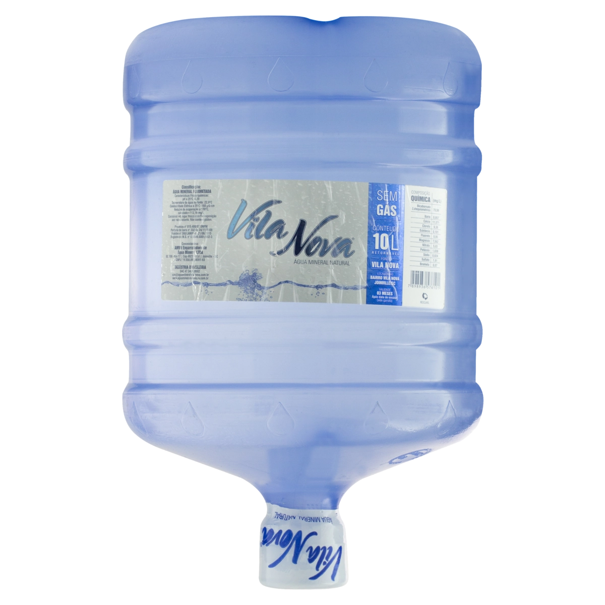 água Mineral Natural Sem Gás Vila Nova Galão Retornável 10l