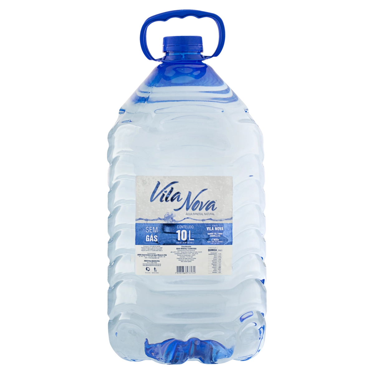 água Mineral Natural Sem Gás Descartável Vila Nova Galão 10l