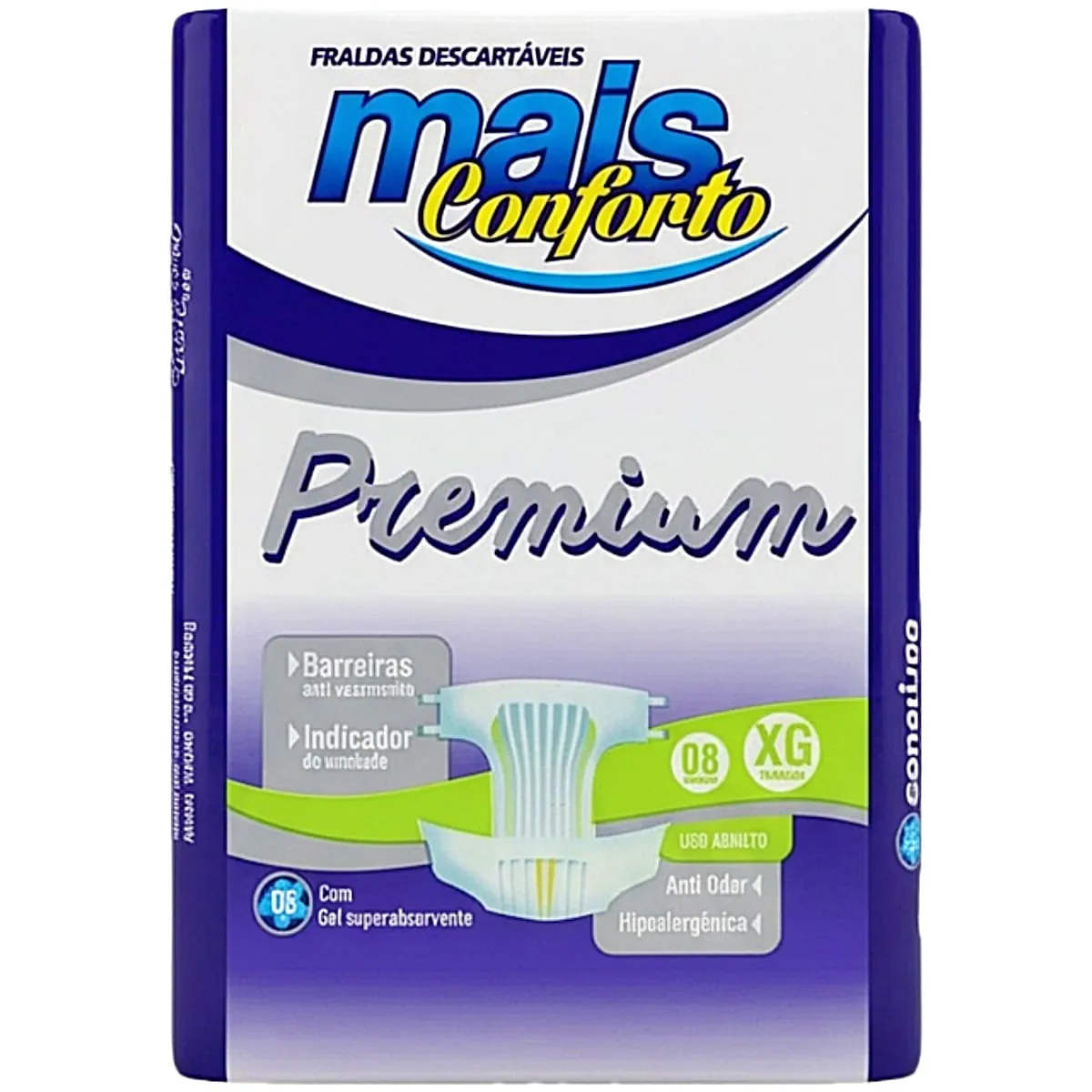 Fralda Geriátrica Mais Conforto Premium XG - 08 fraldas