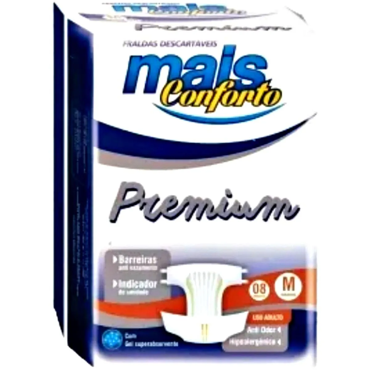 Fralda Geriátrica Mais Conforto Premium M - 08 fraldas
