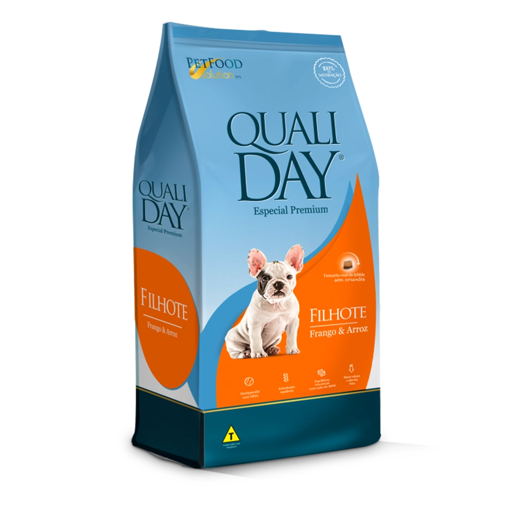 Ração Cão Filhote Raças Médias e Grandes Frango Qualiday 15KG