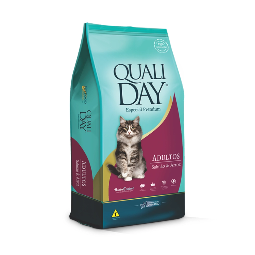 Racao Qualiday Cat Ad. Salmaoarroz 3kg
