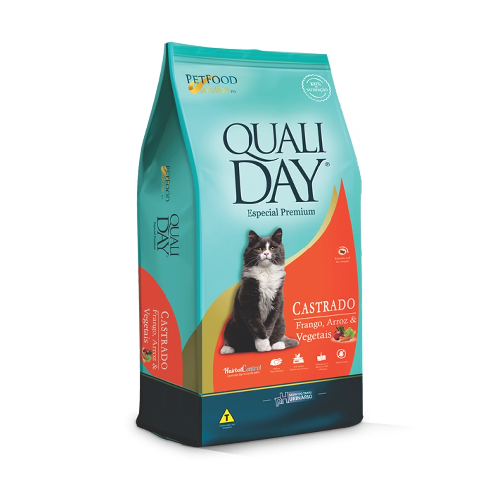 Racao Qualiday Cat Castr. Fgoarroz 3kg