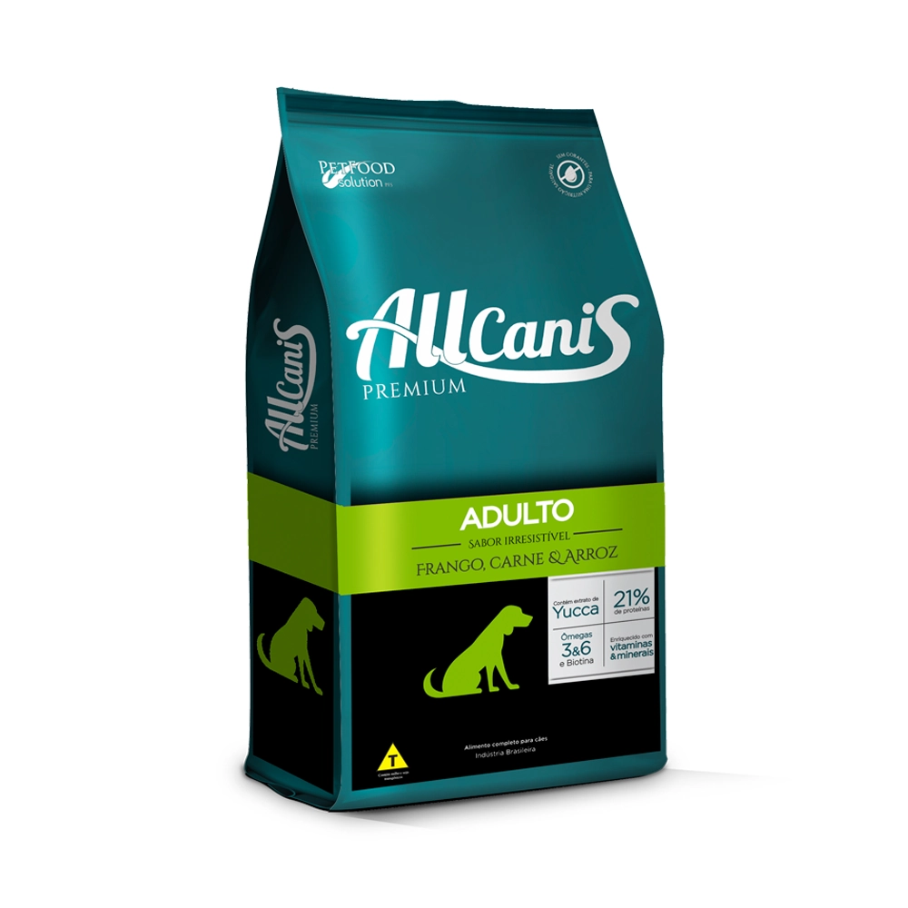 Ração Allcanis Premium Adulto Frango. Carne E Arroz 25 Kg