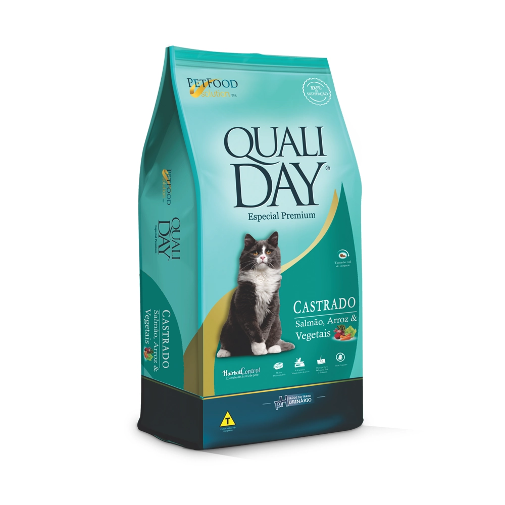 Ração Qualiday Especial Premium Cat Castrado Adulto Salmão. Arroz E Vegetais 20 Kg