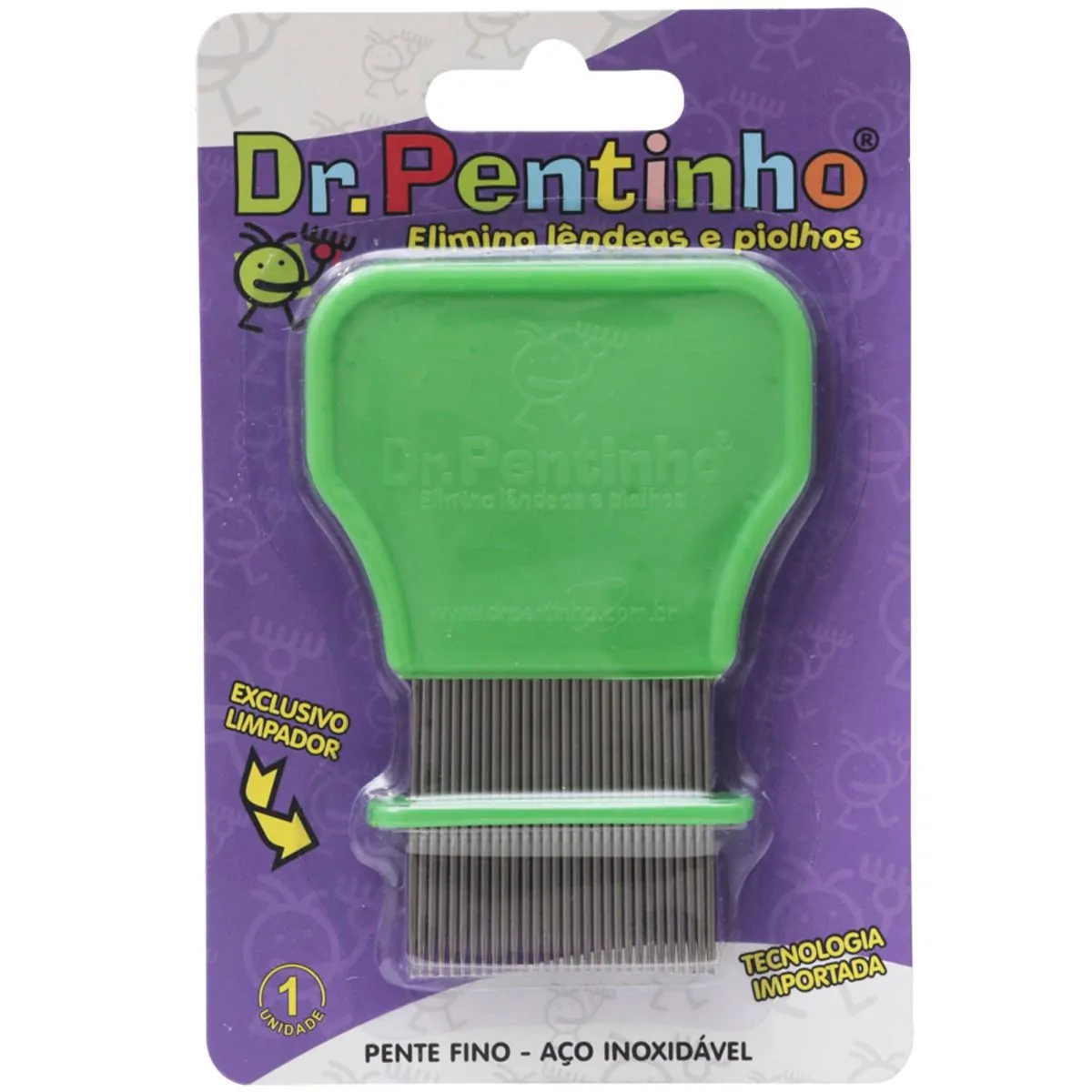Pente Fino de Aço Inoxidável Dr. Pentinho 1 Unidade