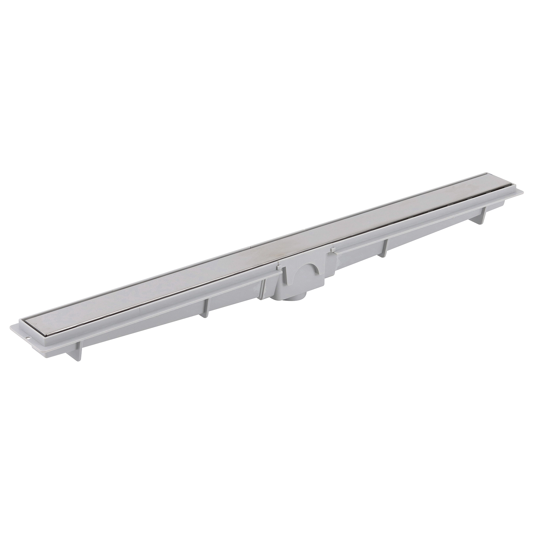 Ralo Linear Oculto de Banheiro 7,5x72cm Anti Odor Aço Inox 430 Grafite Retangular Estrela Luxo