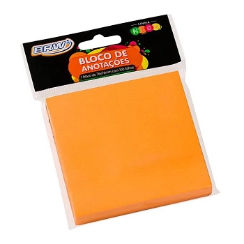 Bloco Smart Note 76x76mm Laranja Neon100
