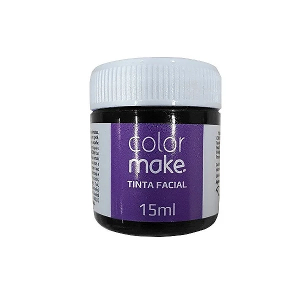 Tinta Facial Liquida Cor Preto 15ml Ref 1206 Yur