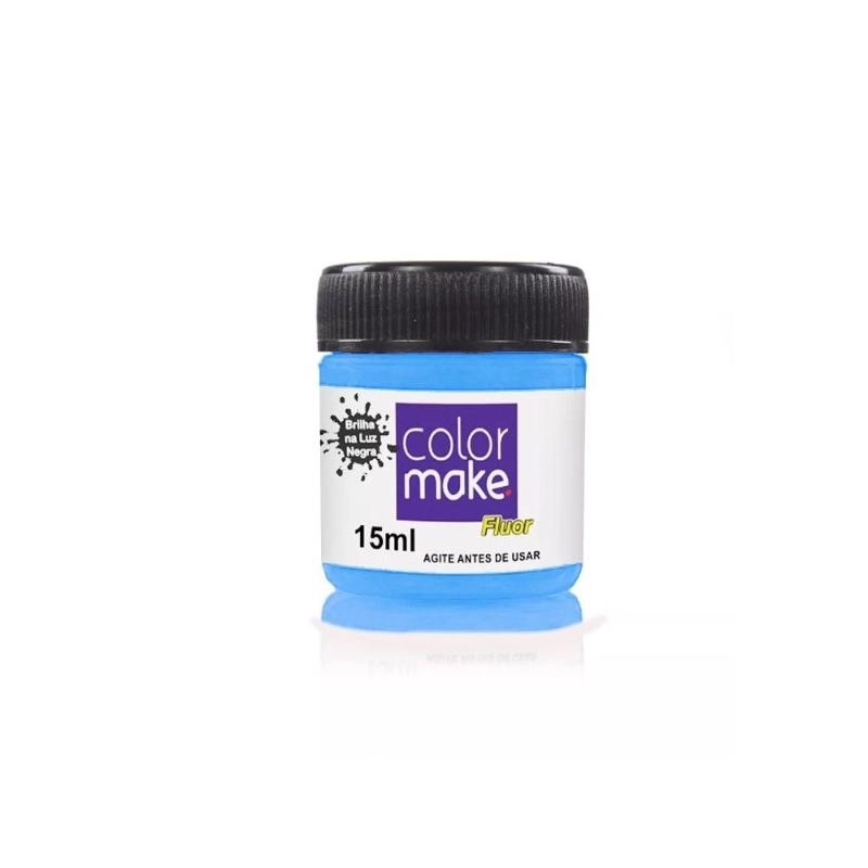 Tinta Facial Color Make Liquida Fluor 15ml Azul