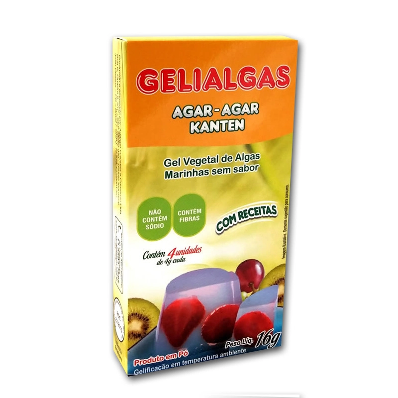Gelatina Ágar Ágar de Algas em pó Kanten Gelialgas (16 gramas)