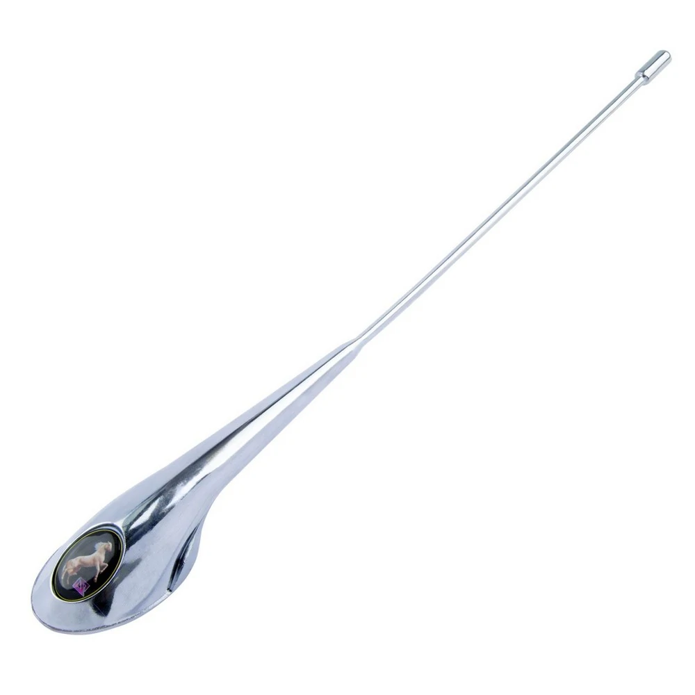 Antena Decorativa Dianteiro Universal com Desenho Resinado Cavalo Cromado - SHEK PARTS 01010