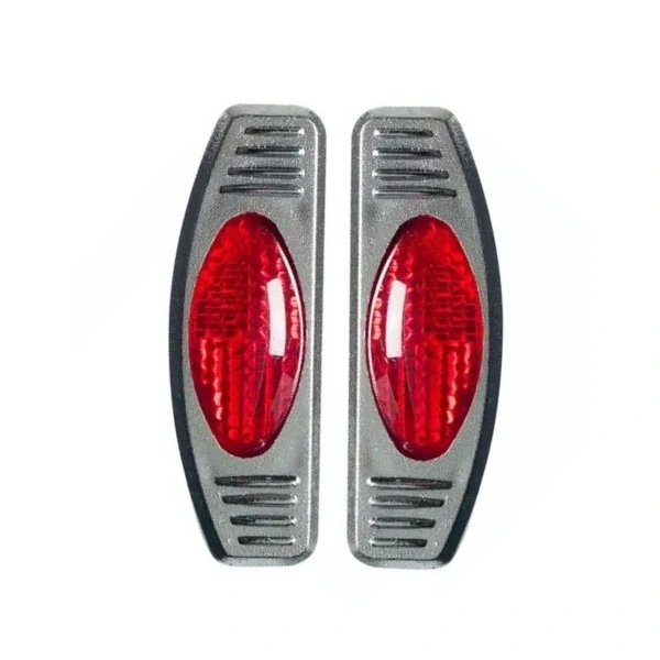 Protetor de Porta Luminoso Oval Simples com Base Cromada Vermelho - SHEK PARTS 05005
