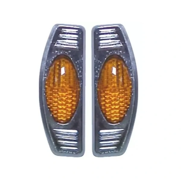 Protetor de Porta Luminoso Oval Simples Base Cromada Laranja - SHEK PARTS 05006