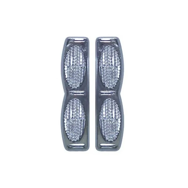 Protetor de Porta Luminoso Oval Duplo Base Cromada Cristal - SHEK PARTS 05007