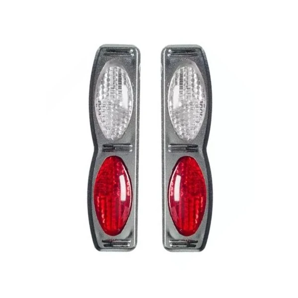 Protetor de Porta Luminoso Oval Duplo Base Cromada Cristal Vermelha - SHEK PARTS 05010