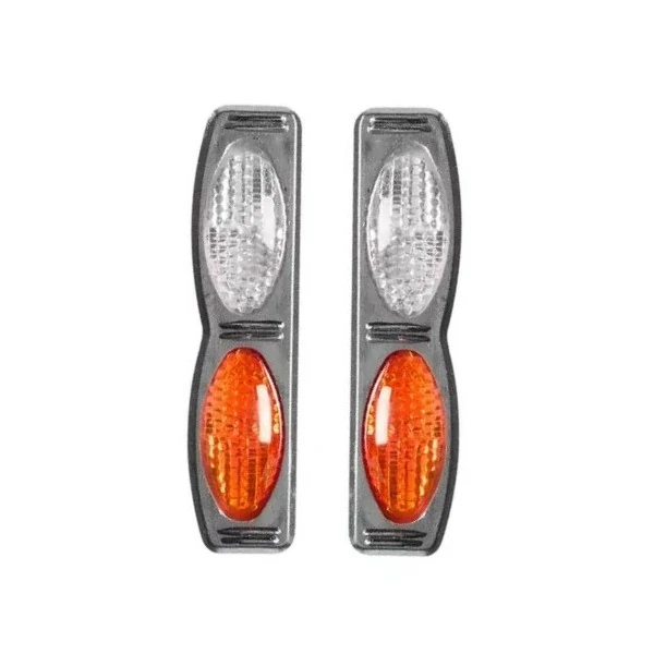 Protetor de Porta Luminoso Oval Duplo Base Cromada Cristal Laranja - SHEK PARTS 05011