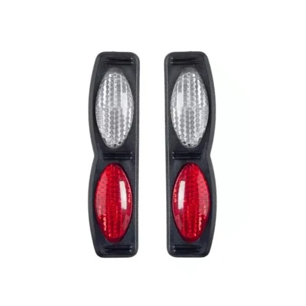 Protetor de Porta Luminoso Oval Duplo Base Preta Cristal Vermelho - SHEK PARTS 05016