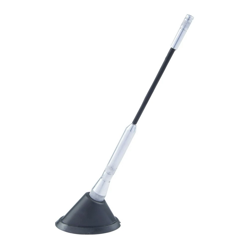 Antena Decorativa Universal Tunning em Alumínio Prata/Preta - SHEK PARTS 01037