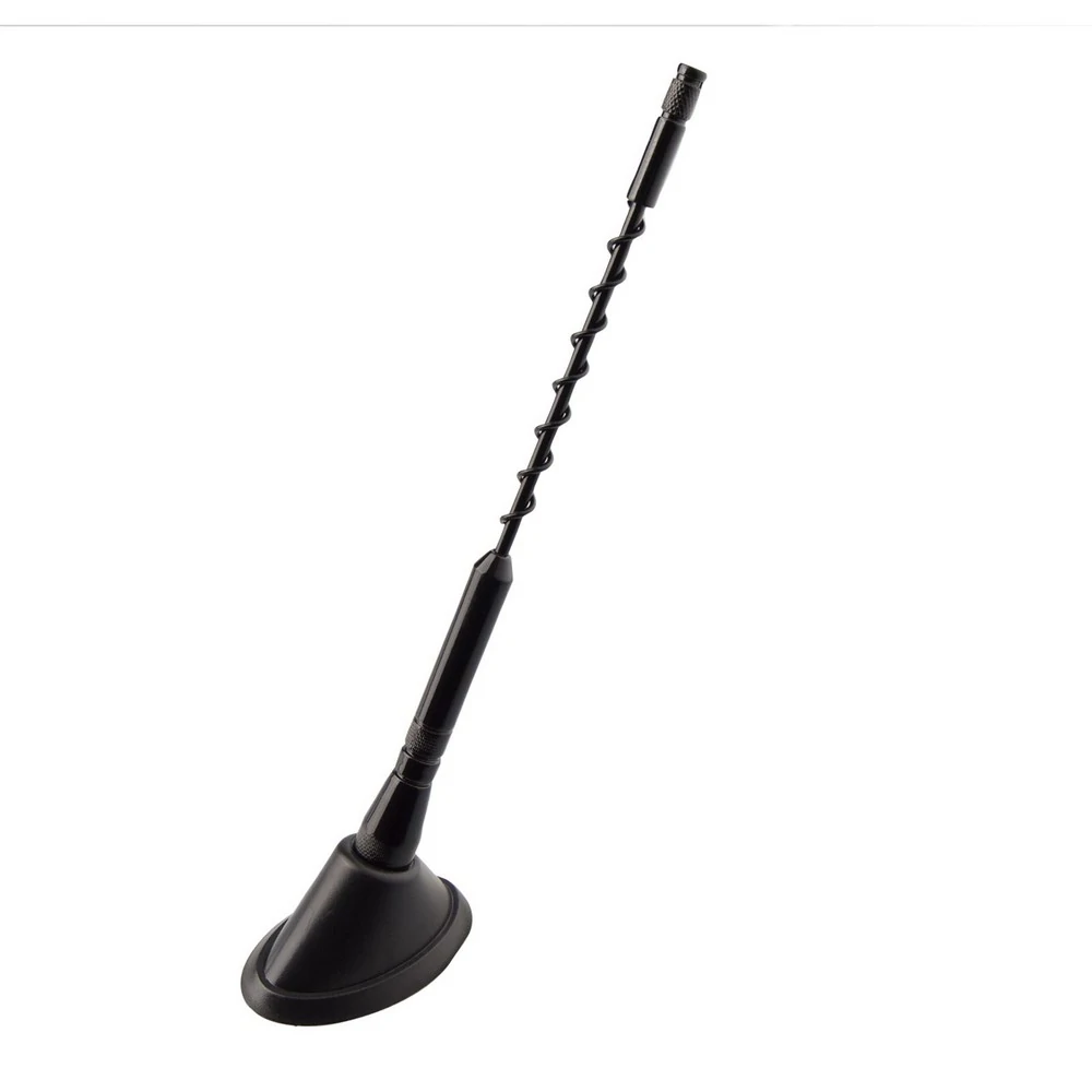 Antena Decorativa Tuning Alumínio Preta Espiral - SHEK PARTS 01041