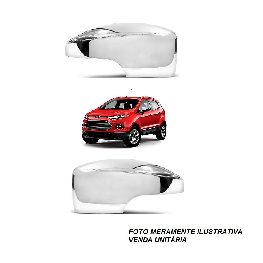 Aplique de Retrovisor FORD ECOSPORT Lado Esquerdo Cromado - SHEK PARTS 06073
